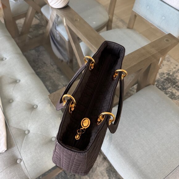 DIOR NYLON Vintage Lady Dior Brown Large - Picture 8 of 16